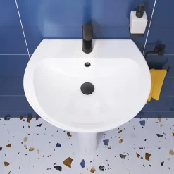 Lavabo en céramique blanc brillant l.55,5 x H.19,1 x P.47,2 cm Tasi GoodHome