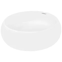 Lavabo en céramique blanc vasque èvier à poser design rond moderne 400 mm