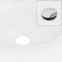 Lavabo en céramique blanc vasque èvier à poser design rond moderne 400 mm