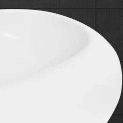 Lavabo en céramique blanc vasque èvier à poser design rond moderne 400 mm