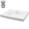 Lavabo en céramique blanc avec garniture de vidage lave-mains moderne 605x465 mm