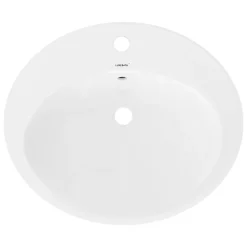 Lavabo en céramique blanc avec garniture de vidage et trop-plein 570x195x485 mm