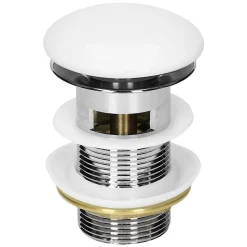Lavabo en céramique blanc avec garniture de vidage et trop-plein 570x195x485 mm