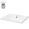 Lavabo en céramique blanc avec garniture de vidage et trop-plein 510x155x415 mm