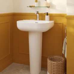 Lavabo en céramique, blanc, l.55 cm Cavally GoodHome
