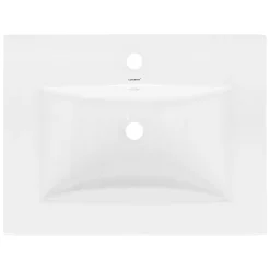 Lavabo en céramique blanc avec garniture de vidage et trop-plein 610x465x175 mm