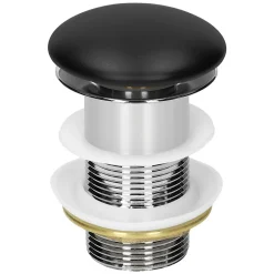 Lavabo en céramique noir lave-mains moderne + garniture de vidage 410x335x145 mm