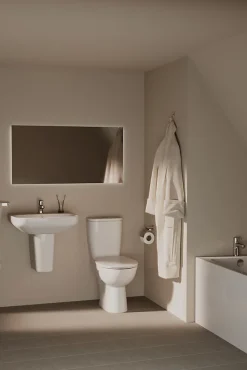 Lavabo en porcelaine vitrifiée blanche l.55 x H.18 x P.44 cm, Ideal Standard