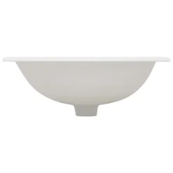 Lavabo encastré céramique blanc brillant ovale avec bonde vidange 57x48,5x19,5cm