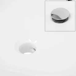 Lavabo encastré céramique blanc brillant ovale avec bonde vidange 57x48,5x19,5cm