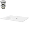 Lavabo encastré en céramique blanc avec garniture de vidage chrome 610x460x165mm