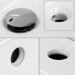 Lavabo encastré en céramique blanc avec garniture de vidage chrome 610x460x165mm