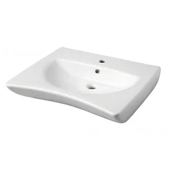 Lavabo ergonomique PMR 66 cm Blanc simple