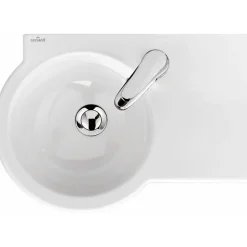 Lavabo gain de place 49.5 cm avec vasque décentrée à gauche - Nano