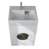 Lavabo gain de place salle de bain Gpm Mini - Siphon déporté à l'arrière pour installer une machine à laver en-dessous - 37cm de p