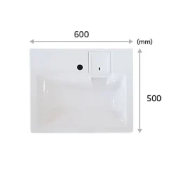 Lavabo gain de place salle de bain Gpm Mini - Siphon déporté à l'arrière pour installer une machine à laver en-dessous - 37cm de p