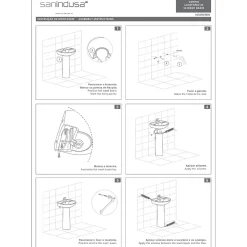 Lavabo mural 55 cm céramique traditionnelle SANINDUSA Aveiro blanc sans trous