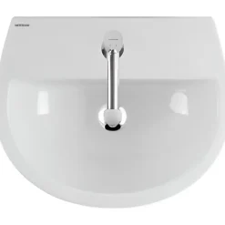 Lavabo mural céramique traditionnelle SANINDUSA 46x37cm Easy blanc (robinet et vidage non inclus)