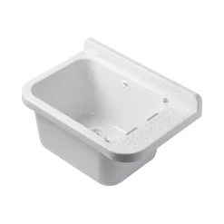 Lavabo Mural en Résine Blanc 50 x 32 cm Vasque Suspendue Anti-chocs - Evier Lave-Mains Salle de Bain WC Garage Buanderie