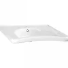 Lavabo mural PMR extra plat galbé normes handicapé porcelaine vitrifiée SANINDUSA NewWCCare blanc 65x58 avec trop plein