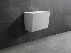 Lavabo mural suspendu design 50x35x40cm en fonte minérale - TW18
