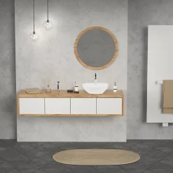 Lavabo ovale en ceramique vasque a poser lave-mains salle de bain 410x330x142mm