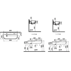 Lavabo pour enfant VITRA Sento Kids 85 cm avec trop-plein
