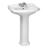 Lavabo retro sur colonne ABERY 58 cm en ceramique