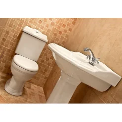 Lavabo retro sur colonne ABERY 58 cm en ceramique