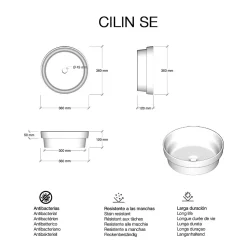 Lavabo semi-encastré CILIN SE céramique 36x12x36 cm blanc