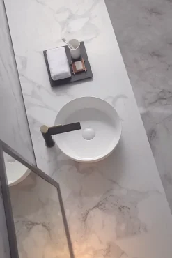 Lavabo semi-encastré CILIN SE céramique 36x12x36 cm blanc