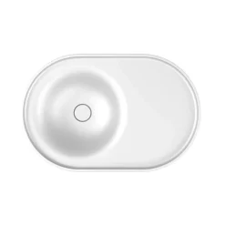 Lavabo semi-encastré POALGI résine Wraitom 64x14,5x42 cm blanc série DAL