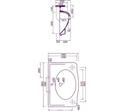 Lavabo sur colonne Louxor blanc Sarreguemines
