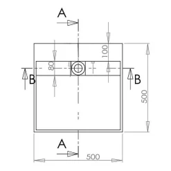 Lavabo Suspendu Carré - Solid Surface Blanc Mat - 50x50 cm - AllDay
