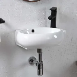 Lavabo suspendu OVAL-W céramique 43x12x28 cm blanc