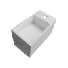 Lavabo suspendu 33x18x20,5cm avec espace de rangement en résine de synthèse - blanc mat - PB2046