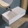 Lavabo suspendu 80x40x20cm en fonte minérale avec espace de rangement - PB2037