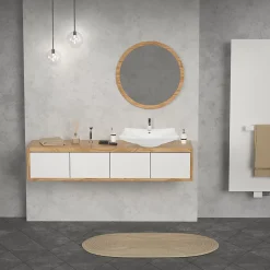 Lavabo vasque à poser / suspendu céramique salle de bain lave-mains 605 x 460 mm