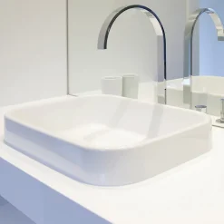 Lavabo vasque a poser ceramique lave-main salle de bain blanc 505 x 395 x 135 mm
