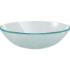 Lavabo vasque salle de bain diamètre verre transparent Helloshop26