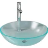 Lavabo vasque salle de bain diamètre verre transparent Helloshop26