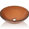 Lavabo verre trempe marron lavabo vasque verre transparent Helloshop26