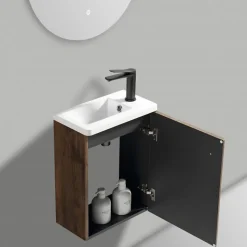 Lave main 40 cm chêne brun vieilli Aqualegno