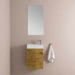 Lave main 40 cm effet chêne vieilli Aquapicolo