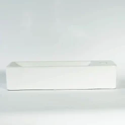 Lave main Rectangle Droite Céramique Blanc - 38x15 cm - Minimalist