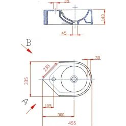 Lave mains d'angle à suspendre Jasmin