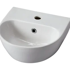 Lave mains en céramique à suspendre 35.5 cm avec trop plein - Lester