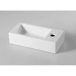 Lave mains rectangle design blanc