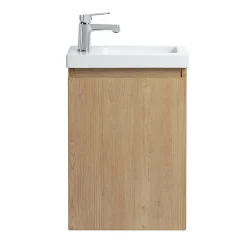 Lave-main Prémonté Bois 40Cm + Vasque céramique Blanche BILY - bain-bain