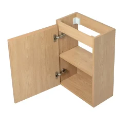 Lave-main Prémonté Bois 40Cm + Vasque céramique Blanche BILY - bain-bain